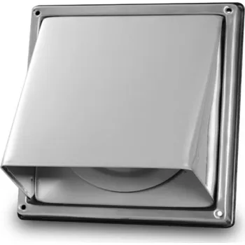 Větrací mřížka Nerezová ventilační mřížka USUA se zpětnou klapkou a těsněním – stříbrná 125 mm