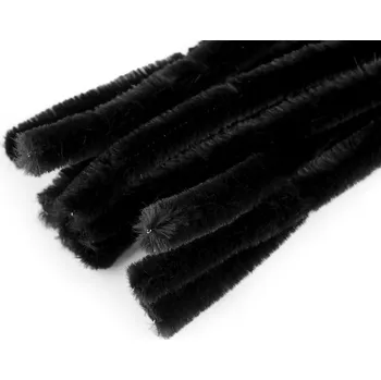 Chlupaté drátky na tvoření Ø10 mm délka 30 cm - černá (10 ks)