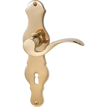 Dveřní kování Štítkové kování Südmetall Eva klika / klika, Cylindrická vložka, Hnědá satin