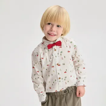 Chlapecké tričko Reserved - Vánoční košile - bílá - 661HF-00X - 661HF-00X-116