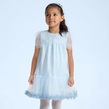 Dívčí šaty Reserved - Tylové šaty s flitry - bleděmodrá - 9413X-05X - 9413X-05X-128