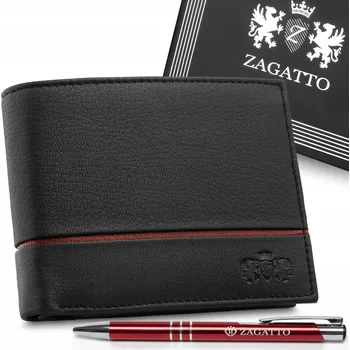 Peněženka Pánská kožená peněženka černá horizontální pravá kůže ochrana RFID ZAGATTO