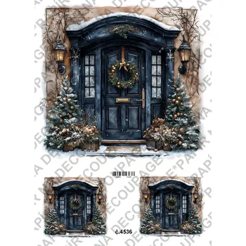 Umělecký papír Rýžový a soft papír na decoupage - Zimní zápraží - KB4536 Materiál: Soft, Rozměr: A4