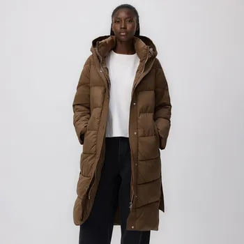 Reserved - Prošívaná bunda s kapucí - šedobéžová - 698HD-74X - 698HD-74X-L