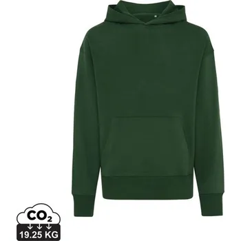Pánská mikina Mikina s kapucí IQONIQ Yoho relaxed fit z recykl. bavlny - Forest Green / XXXL