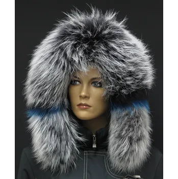 Špongr Kožešinový lem límec na kapuci z finského mývalovce 1020 BLACK & WHITE