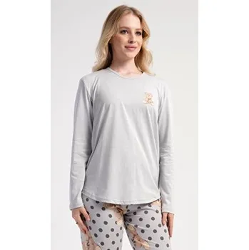 Dámské noční prádlo Dámské pyžamo dlouhé Vienetta Secret Poppy šedá XL