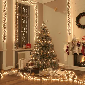 Vánoční dekorace zahrada-XL Světelný LED řetěz trs s 1 000 LED diodami teplý bílý 11 m PVC 343239