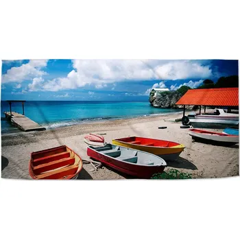 Osuška Sablio Ručník Loďky na pláži - 30x50 cm