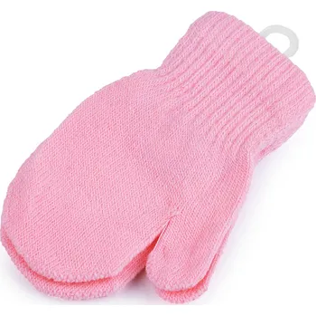 Rukavice Dětské pletené rukavice palčáky, střední, 3 růžová sv.