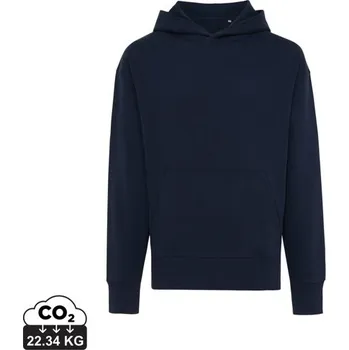 Pánská mikina Mikina s kapucí Iqoniq Yoho relaxed fit z recykl. bavlny - Námořní Modř / XXS