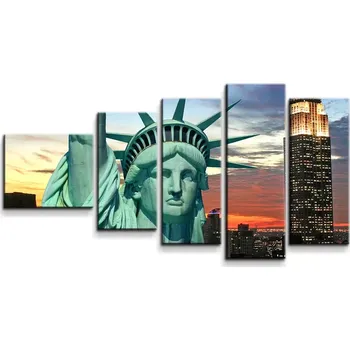 Obraz Sablio Obraz - 5-dílný Socha Svobody - 100x60 cm