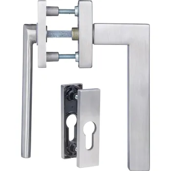 Okenní klika Sada balkónových klik a rozet Südmetall Galina II Square s nízkou klikou Nerez kartáčovaná