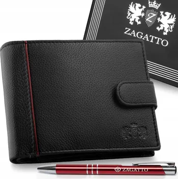 Peněženka Pánská kožená peněženka černá horizontální pravá kůže ochrana RFID ZAGATTO