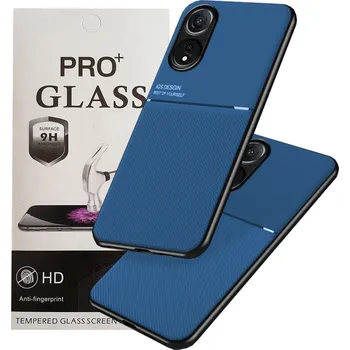 Pouzdro na mobilní telefon Pouzdro pro Oppo A78 (5G) / pouzdro Kryt Zadní Kryt + Sklo 9H Barva Modrá