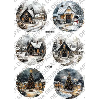 Umělecký papír Rýžový a soft papír na decoupage - Zimní zápraží - KB4541 Materiál: Soft, Rozměr: A4