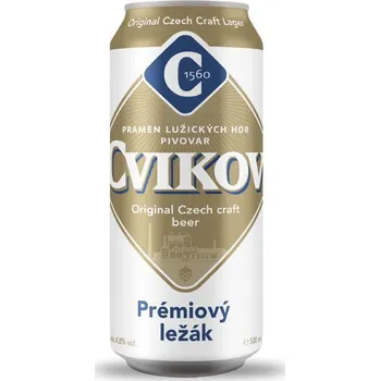 Pivo Pivo 12° Prémiový ležák Cvikov plech 0,5l