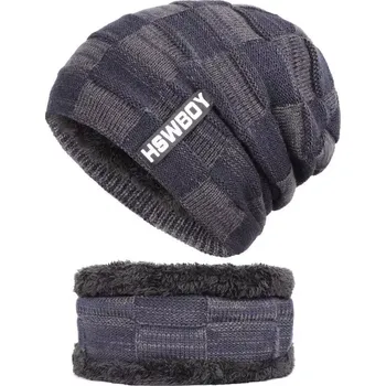 Čepice Chlapecký zimní set 2v1 nákrčník a čepice HSWBOY Modrý