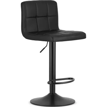 Barová židle Černá barová židle PROT z eko kůže s černou nohou
