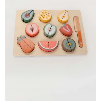 Dřevěná hračka Dřevěné Ovoce na Krájení se Suchým Zipem Hračka Dárek Mokida