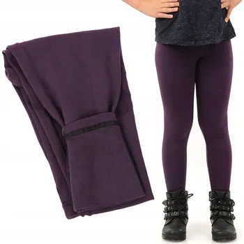 LAEMI dětské legíny dlouhé zateplené bavlna fialové velikost 116