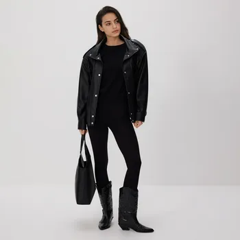 Reserved - Legíny s ozdobnou páskou - černý - 606GA-99X - 606GA-99X-M