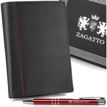 Peněženka Pánská kožená peněženka černá svislá velká ochrana karet RFID Zagatto