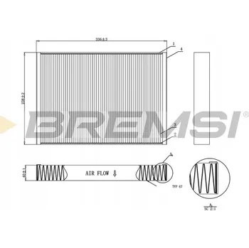 Kabinový filtr Bremsi FC0952 Filtr kabiny, ventilace