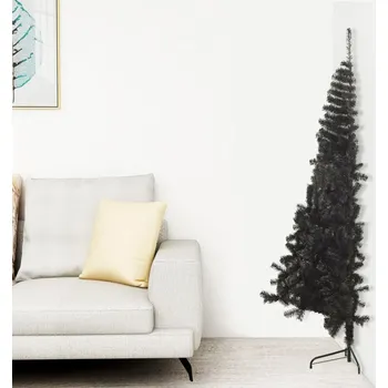 Vánoční stromek vidaXL Umělý poloviční vánoční stromek se stojanem černý 150 cm PVC