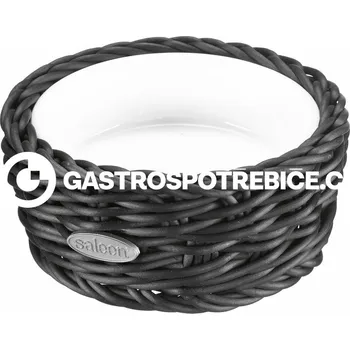 Saleen Košík s porcelánovou miskou Ø105x45 - černý