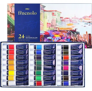 Vodová barva Akvarelové barvy Deli Finenolo - 24 x 12 ml