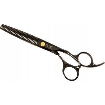 Kadeřnické nůžky Efilační nůžky kadeřnické Fox 6,00" nerezová ocel černé s teflonovým povrchem