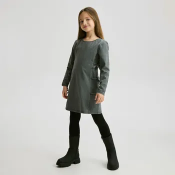 Dívčí šaty Reserved - Šaty s mašlemi - tmavě šedá - 255FW-90X - 255FW-90X-164