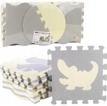 Měkké Puzzle Vzdělávací Podložka Ohrádka Pěna EVA Béžová Šedá 25 dílů