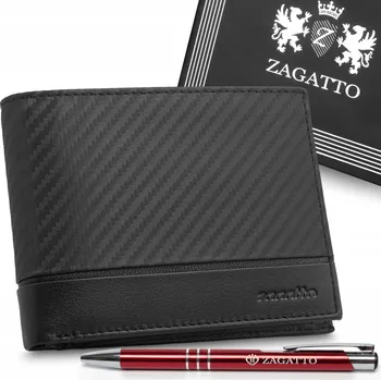 Peněženka Pánská kožená peněženka černá horizontální pravá kůže ochrana RFID ZAGATTO