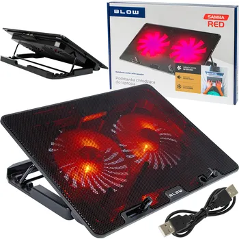 CHLADICÍ PODLOŽKA BLOW SAMBA RED LED PRO NOTEBOOK USB, NASTAVITELNÁ