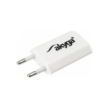 Akyga Síťová USB nabíječka 240V 1000mA 1xUSB bílá