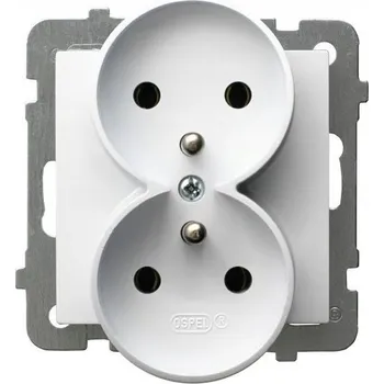 Elektrická zásuvka Ospel Zásuvka dvojitá s uzemněním bílá