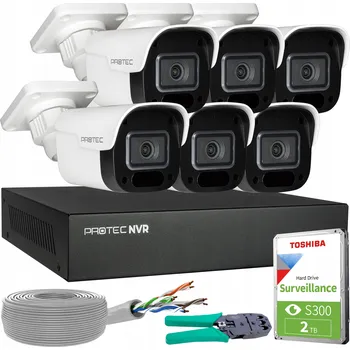 IP kamera Sada monitoringu 6 IP PoE kamer 4Mpx s mikrofonem, online náhled a HDD