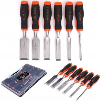 Příslušenství k vrtačce SADA DLÁT x6 TRUHLÁŘSKÝCH TESAŘSKÝCH NA DŘEVO ŘEZBÁŘSKÝCH 6 13 19 25 32 38mm