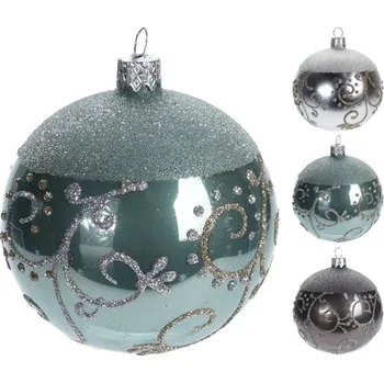 Vánoce KOOPMAN Vánoční koule - skleněná 80 mm, mix / 1ks