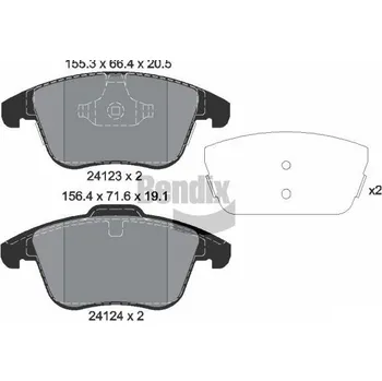 Brzdová destička Sada brzdových destiček, kotoučová brzda BENDIX Braking BPD1404