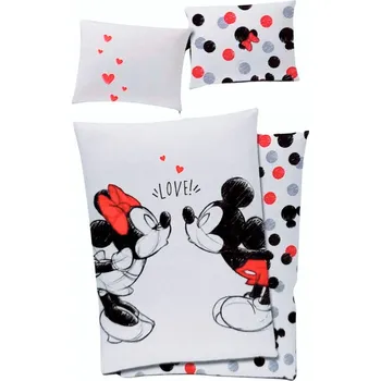 Povlečení Dětské povlečení MINNIE GOLD 2, bílé, bavlna hladká, 140x200cm + 70x90cm