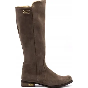 Dámské kozačky Dámské kozačky Klara ke kolenům zateplené, barva zemité hnědá, velikost 41