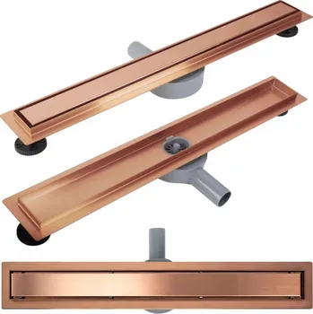 Lineární odtok 60 cm měď kartáčovaná odvodnění sprchy REA NEOX PRO