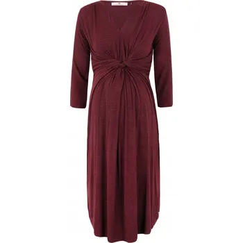 Dámské šaty BELLYBUTTON MATERNITY těhotenské šaty midi s dlouhým rukávem červené velikosti XL
