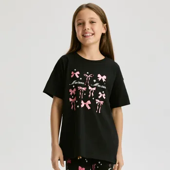 Dívčí tričko Reserved - Tričko s potiskem - černý - 488FT-99X - 488FT-99X-U13