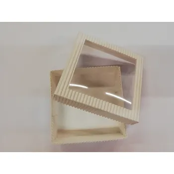 Dárková krabička Papírová dárková krabička z vlnité lepenky - bílá - 3x9x9 cm cm