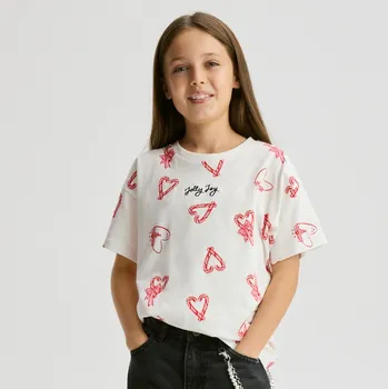 Dětská móda Reserved - Vánoční tričko s potiskem - vícebarevná - 488FT-MLC - 488FT-MLC-U15