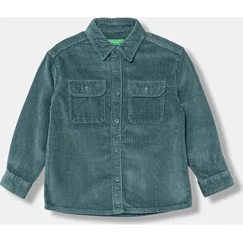 Pánská košile Bavlněná košile United Colors of Benetton zelená barva, 5IKTCQ04I 5IKTCQ04I.G.Seasonal 96X, vel. 130